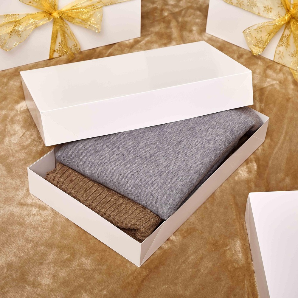 12 Pack 17" White Extra Large Gift Boxes With Lids for Clothes & Presents