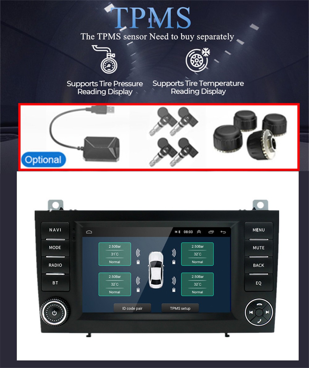 Android 14 Car Radio Player W/CAM Fit For Mercedes Benz SLK-Class R171 2004-2010