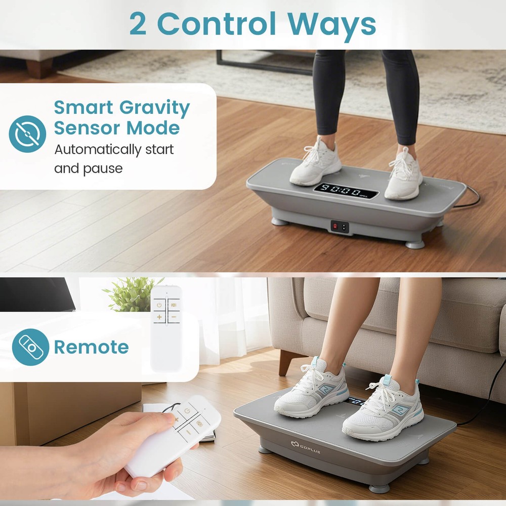 Vibration Plate Exercise Machine w/ Gravity Sensor, Remote Control, Bluetooth