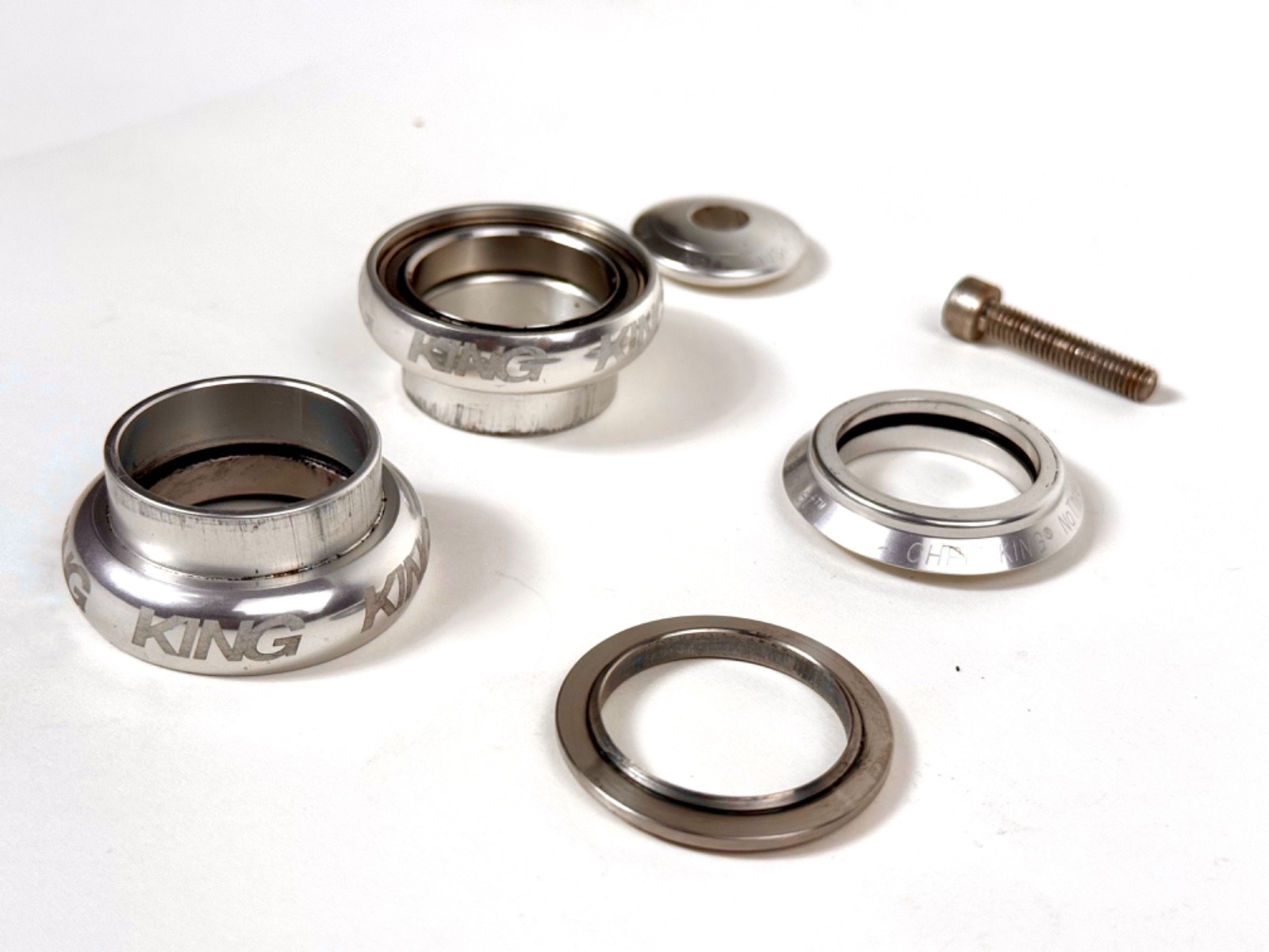 Vintage Chris King Headset 1-1/8" Sealed Bearing Threadless NoThreadset Silver