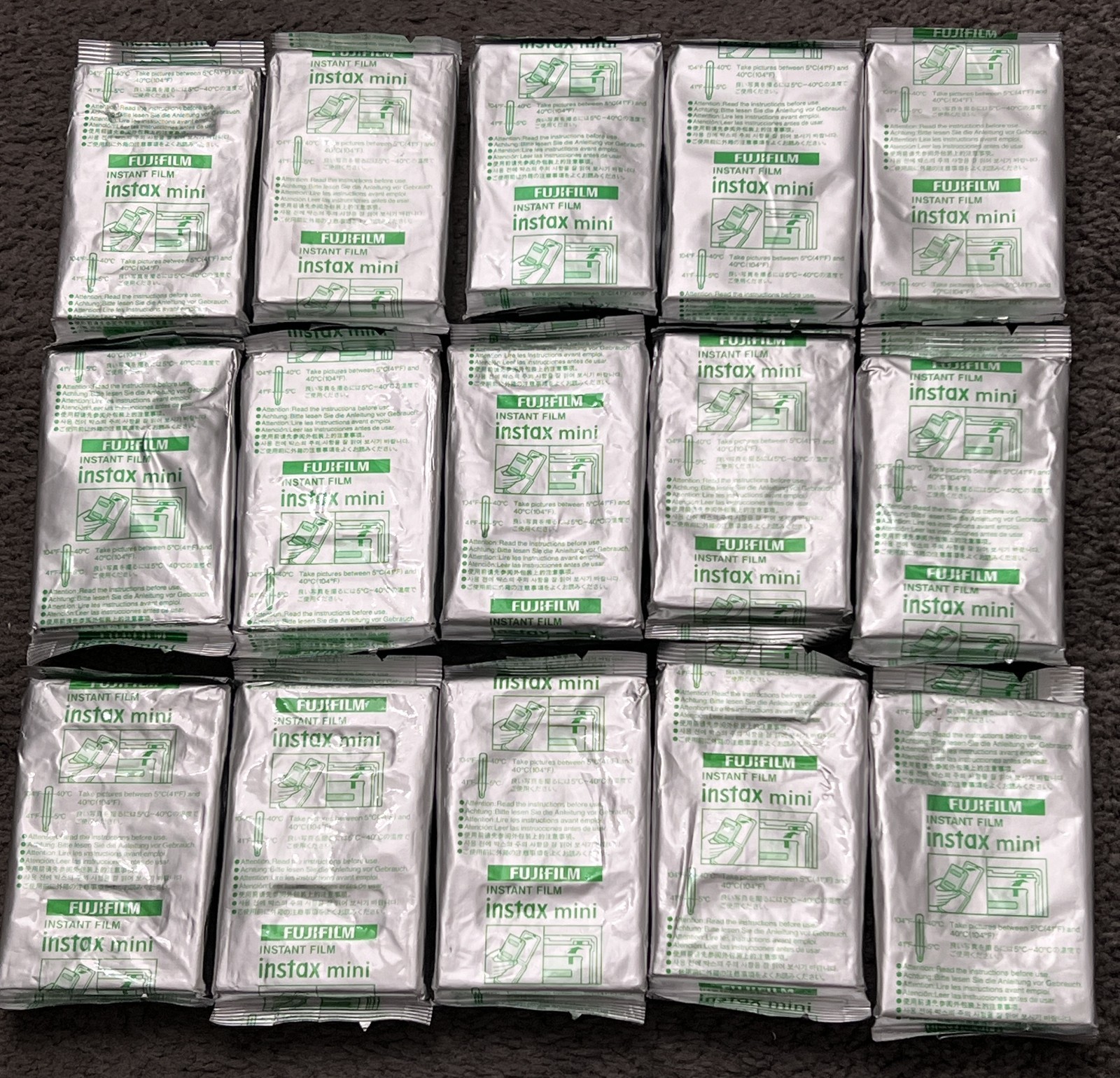 Fujifilm Instax Mini Instant Film 150 films  EXPIRED Bulk Lot of 15 Packs X 10