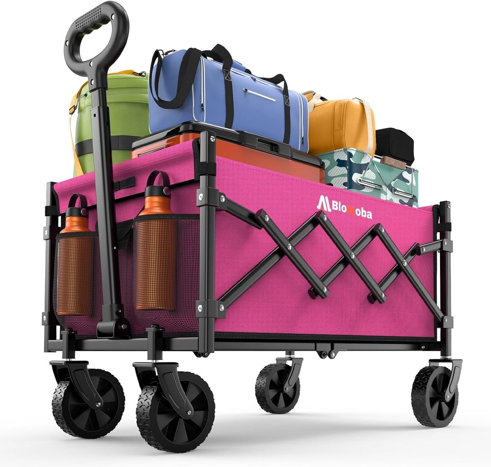 Collapsible Wagon with Wheels, Wagons Carts Foldable Wagon Cart with