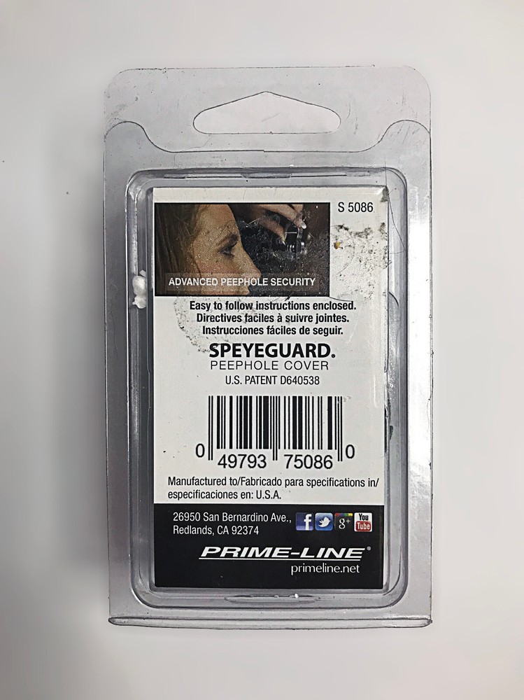 Defender Security Outside Diameter Speyeguard Peephole Cover- Grey