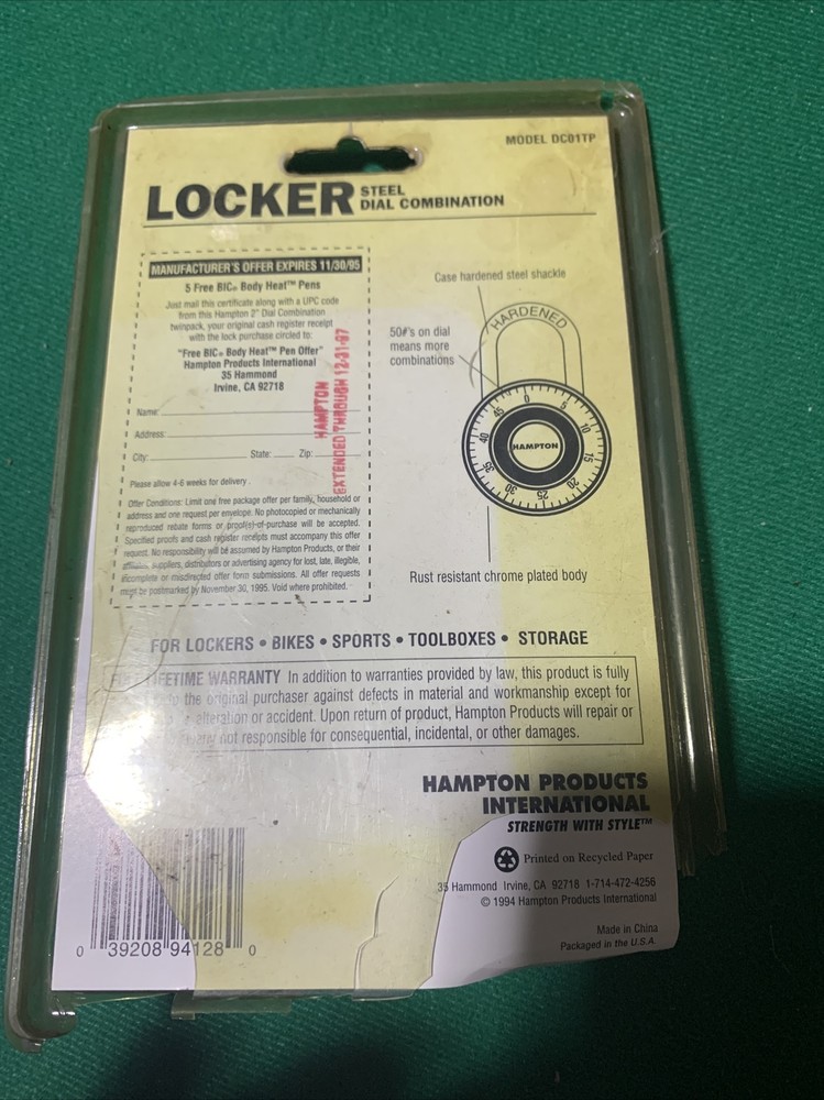 Set 2 Hampton Lock Combination Pad Locks Both Have Same Combinations 90s Dc01tp