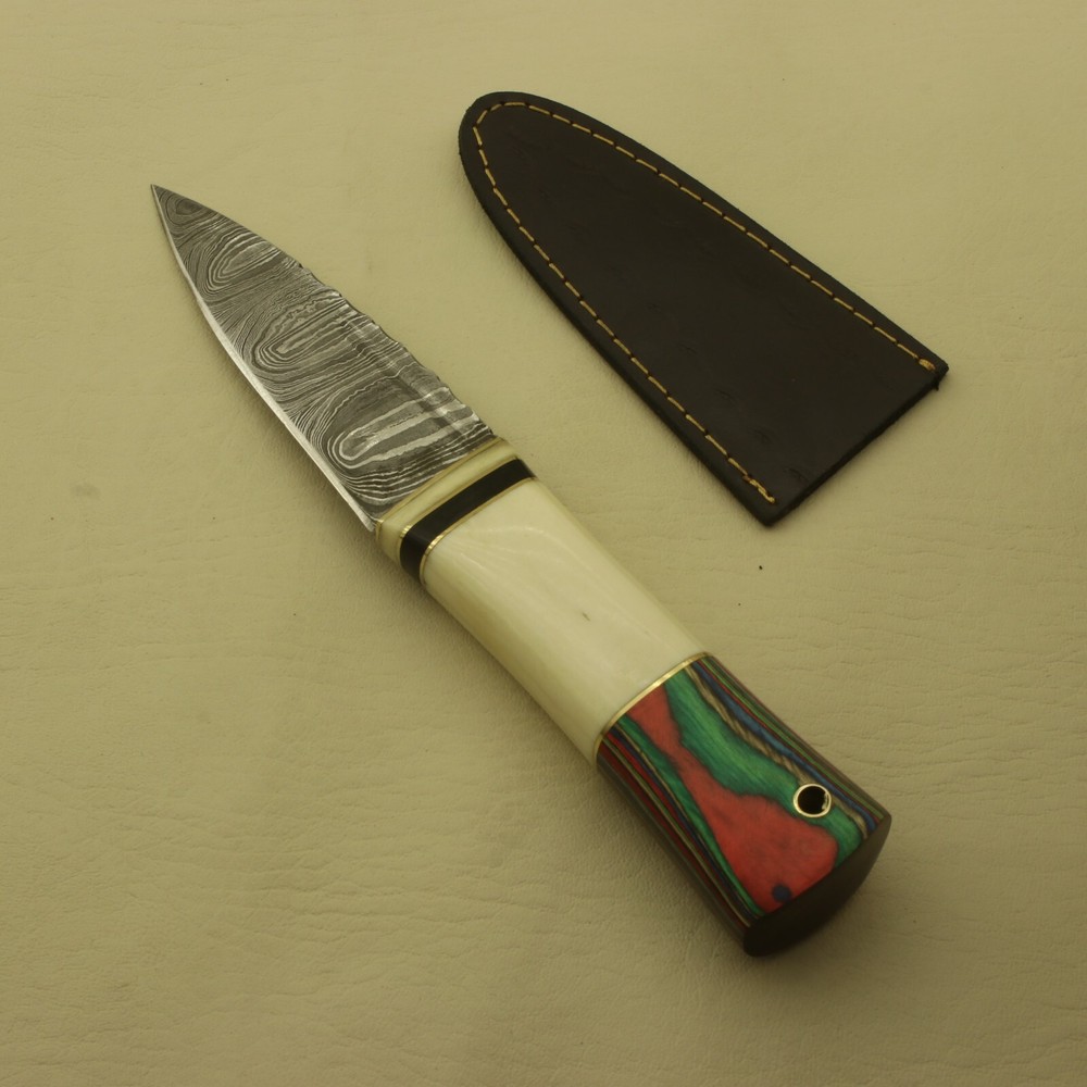 8 inches Celtic Scottish Dirk SGIAN DUBH DAGGER Bone Handle Knife.