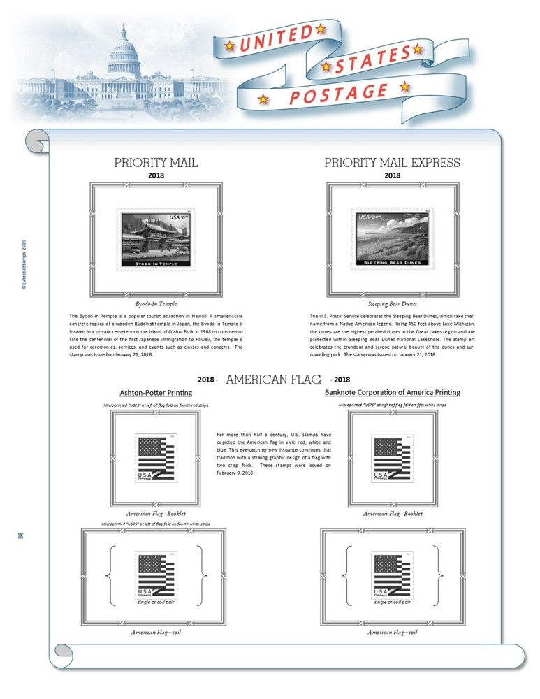 2018 U.S. Regular Issue Singles SIMPLIFIED Supplement (White Ace Alternative)