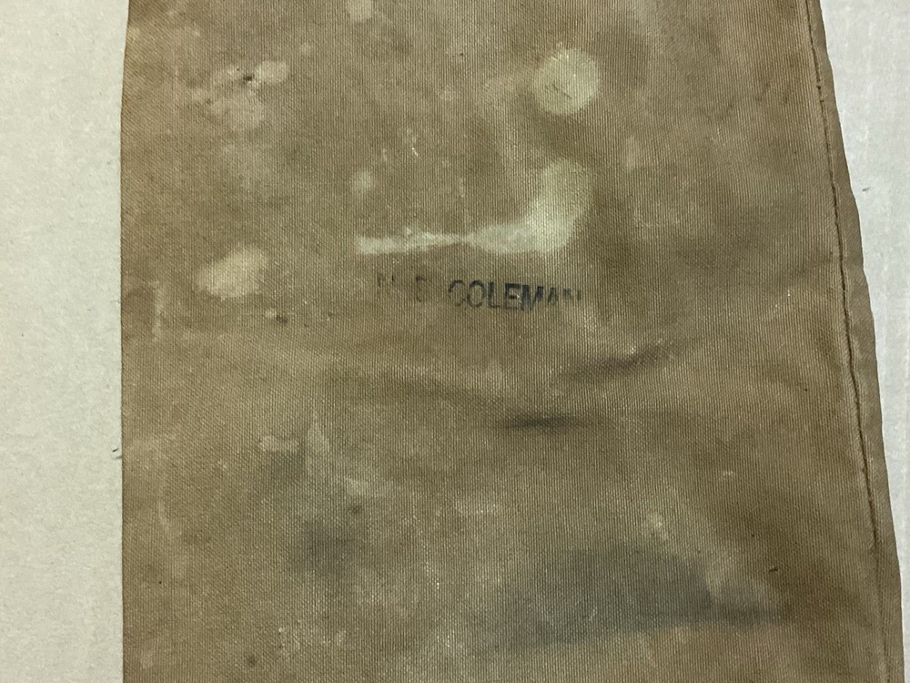 WW2 Marine Canvas Ditty Bag Drawstring N. E. Coleman