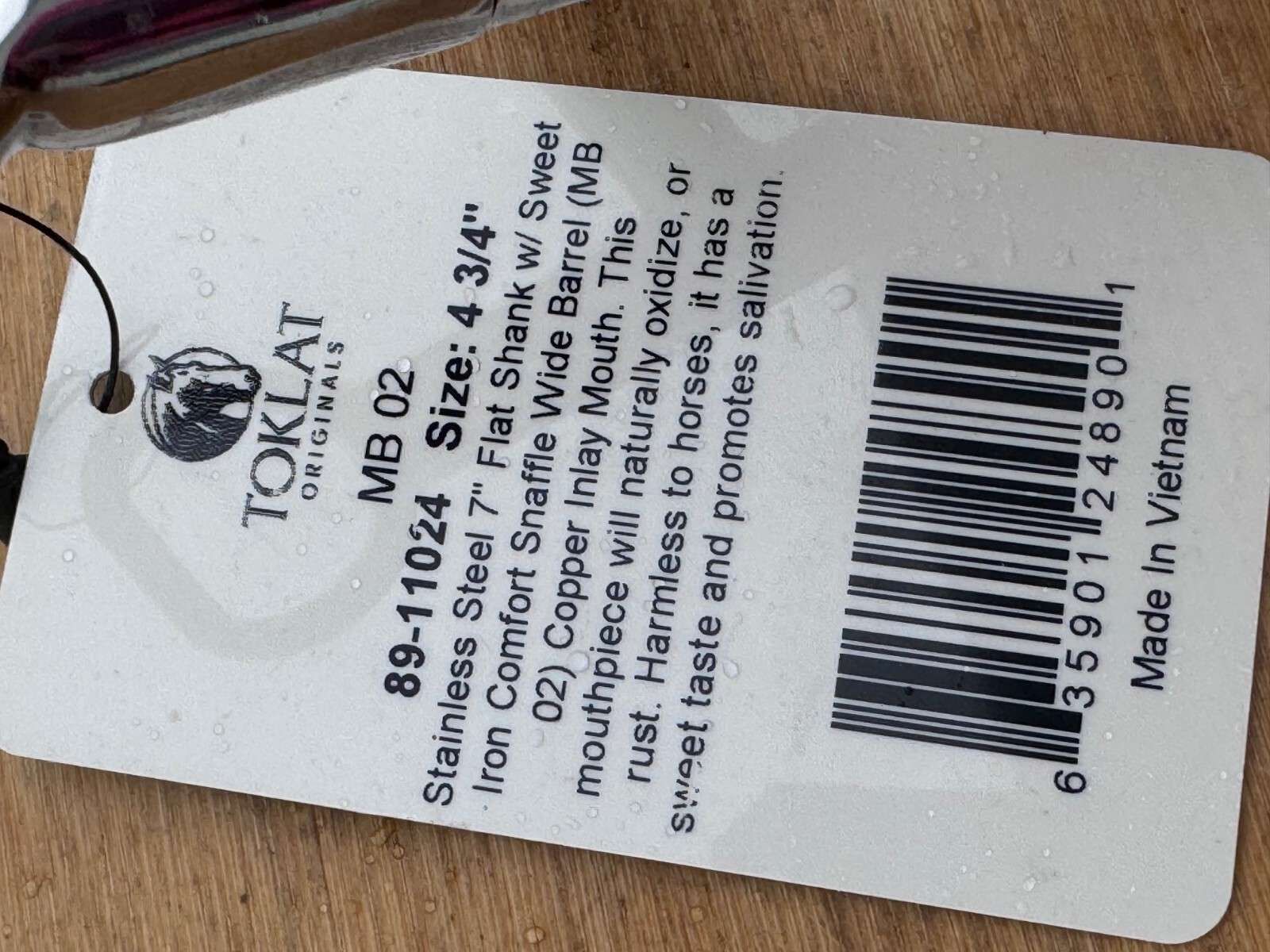 MYLER Flat Shank Comfort Snaffle Wide Barrel Western Horse Bit ~ MB02 ~ 4 3/4"