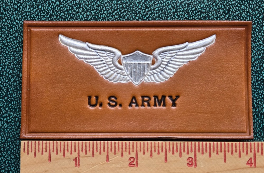 Leather Name Tag U.S. ARMY Pilot Squadron Patch A-2 Aviation