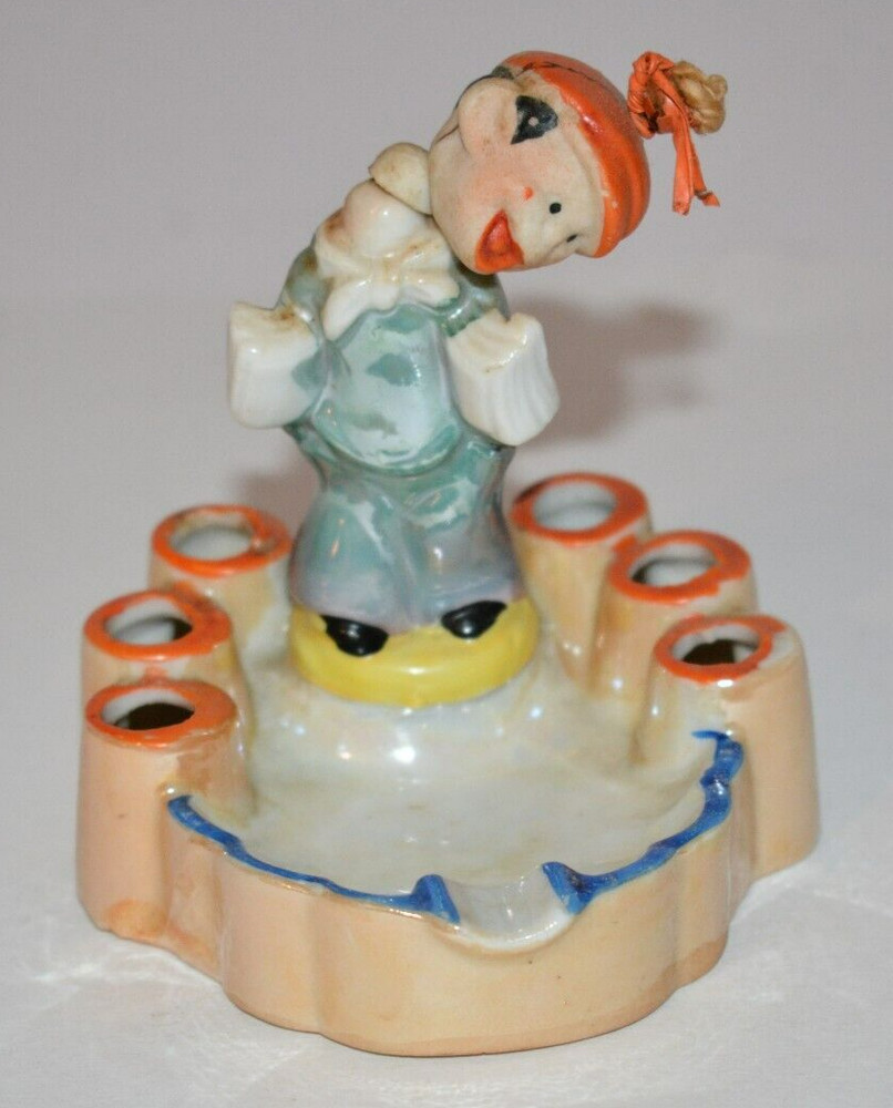 1940's Funny Drunk Hobo Lusterware Luster Ware Ashtray Japan HTF