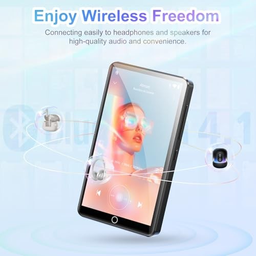 mp3 Player with Bluetooth and WiFi, 4.0IN Touchscreen Android MP3 Player 80GB