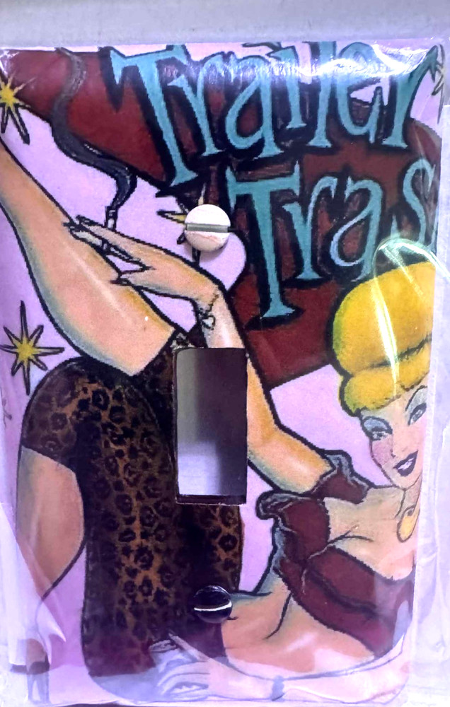 Handmade "Trailer Trash Charlene" Single Light Switch Plate