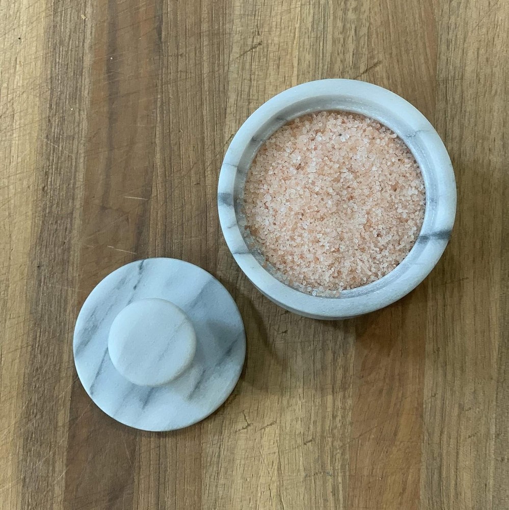 Marble Salt Cellar, White 3" x 3"