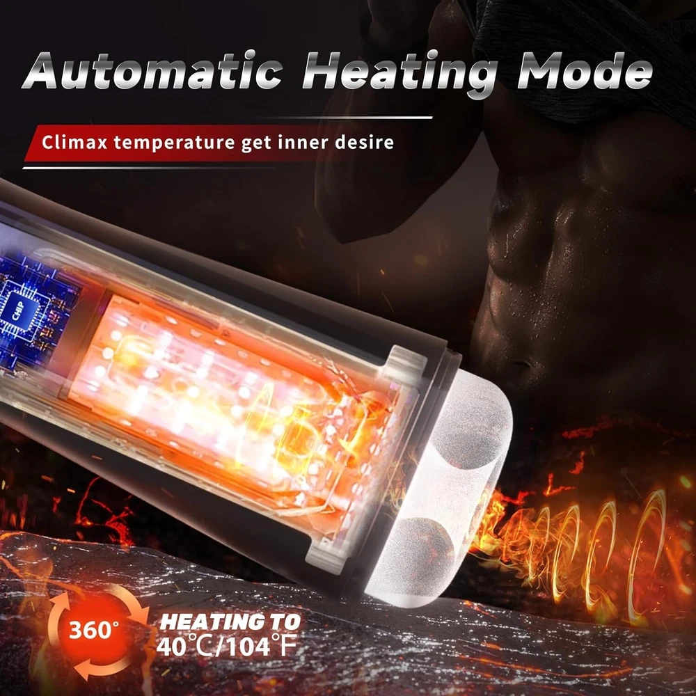 Handsfree Automatic Male Masturbator Cup Rotating Thrusting Heating Lubricants