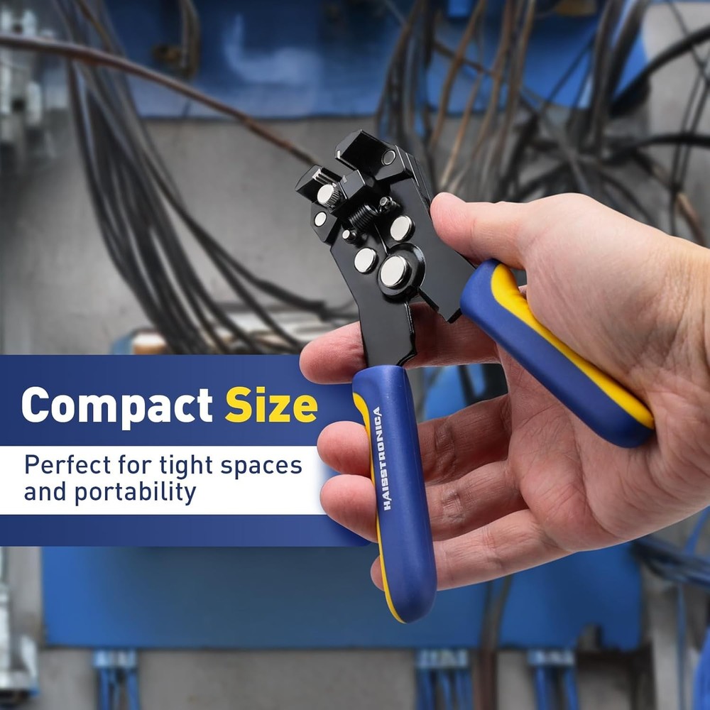 haisstronica Self-Adjusting Wire Automatic Stripper, Blue and Yellow