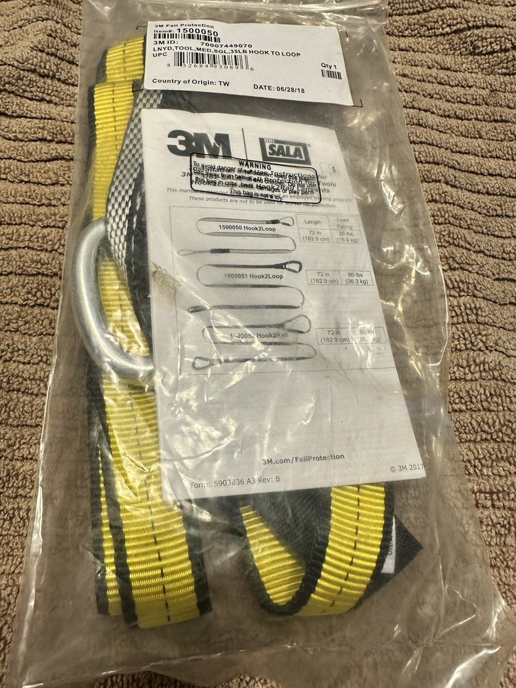 3m Fall Protection 1500050 Lanyard DBI-Sala Hook2loop