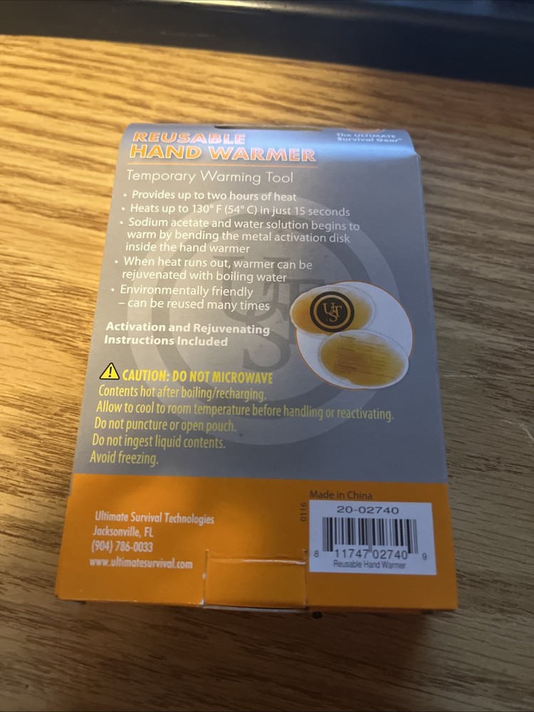 ULTIMATE SURVIVAL TECHNOLOGIES–Reusable Hand Warmer.