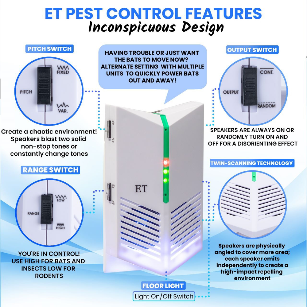 ET Pest Control (Bat Targeting System) | Bat Control | Safely Repel bats