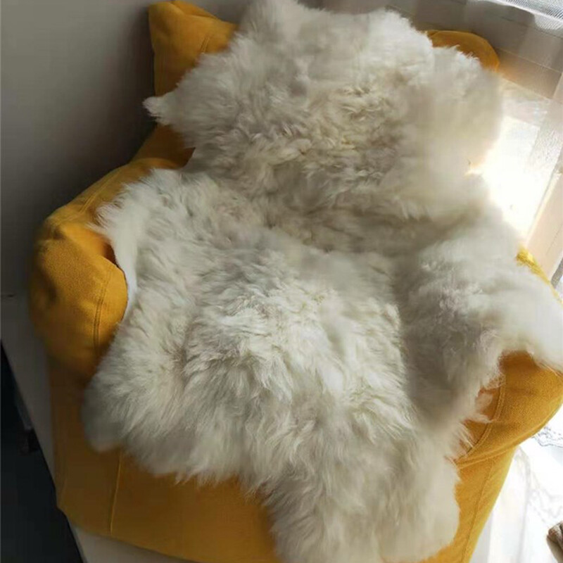 Ivory Real Sheepskin Rugs Fluffy Fur Sofa Couch Mats Soft Skin Fur Car Seat Pads