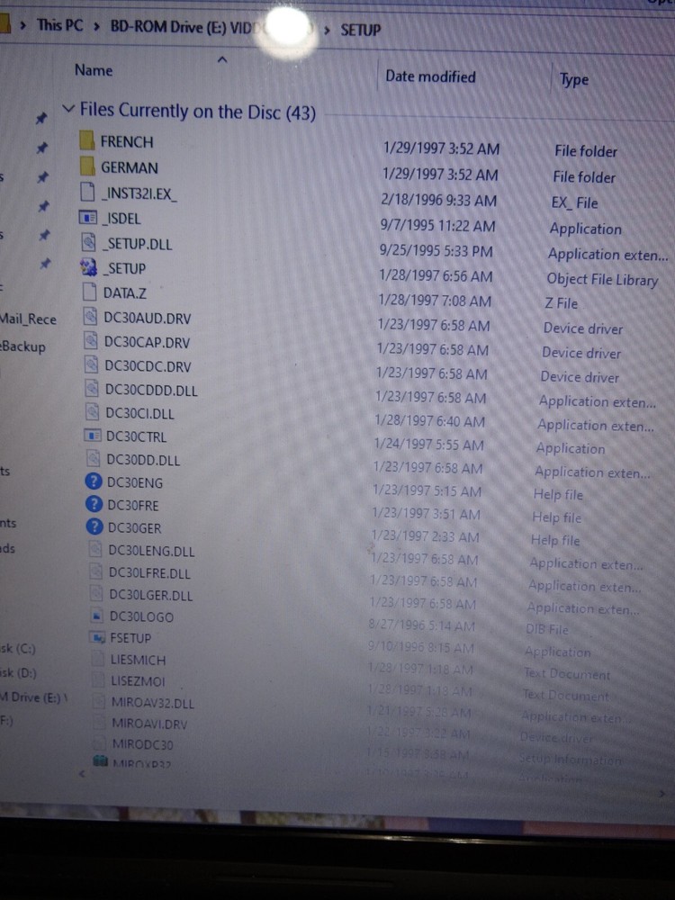 Windows 95 Driver System Software Disk for miroVIDEO DC30 Video Capture Product