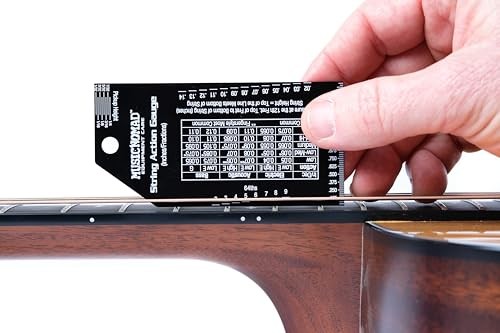 Precision String Action for String Height- Metric, SAE, 64ths Gauge Ruler