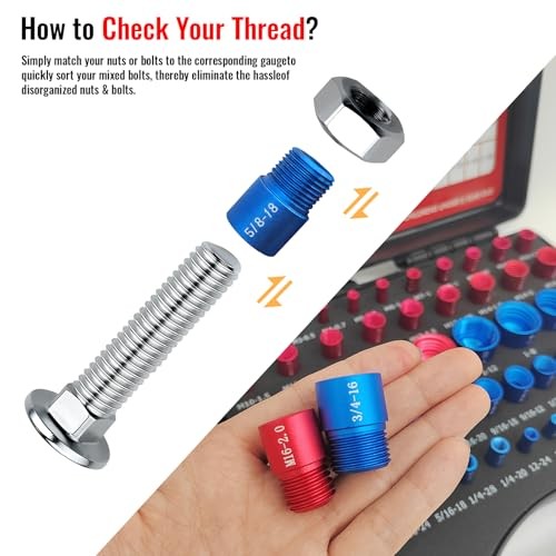 55PCS Thread Checker, Nut and Bolt Thread Checker Set (25 Metric & 30