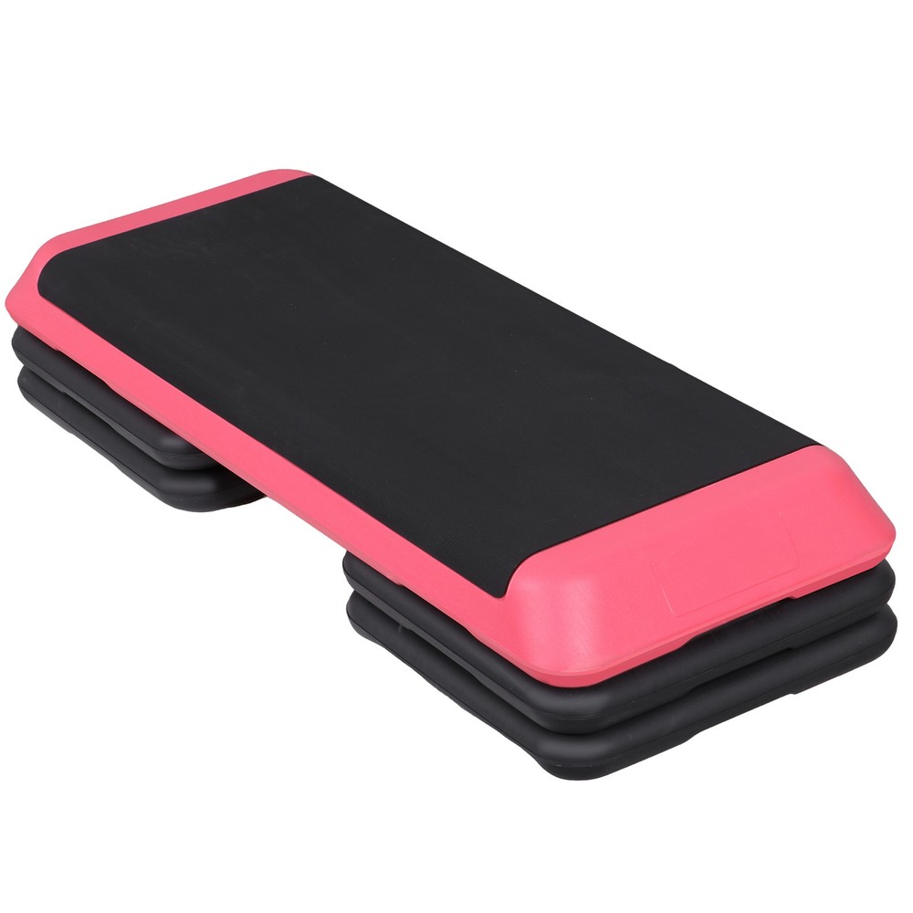 43" Adjustable Aerobic Step Platform Exercise Workout Stepper W/Riser Pink