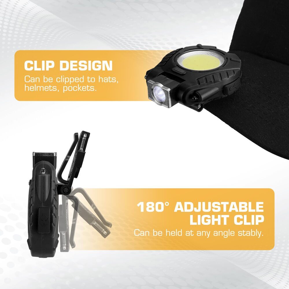 EverBrite 2 Pack Magnetic COB Keychain Work Light Rechargeable Flashlight 6 Mode
