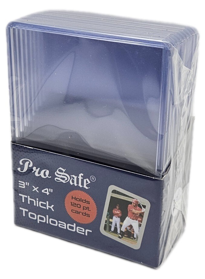 (10-Pack) Pro Safe 120pt Size Thick Toploaders - Topload Trading Card Holders