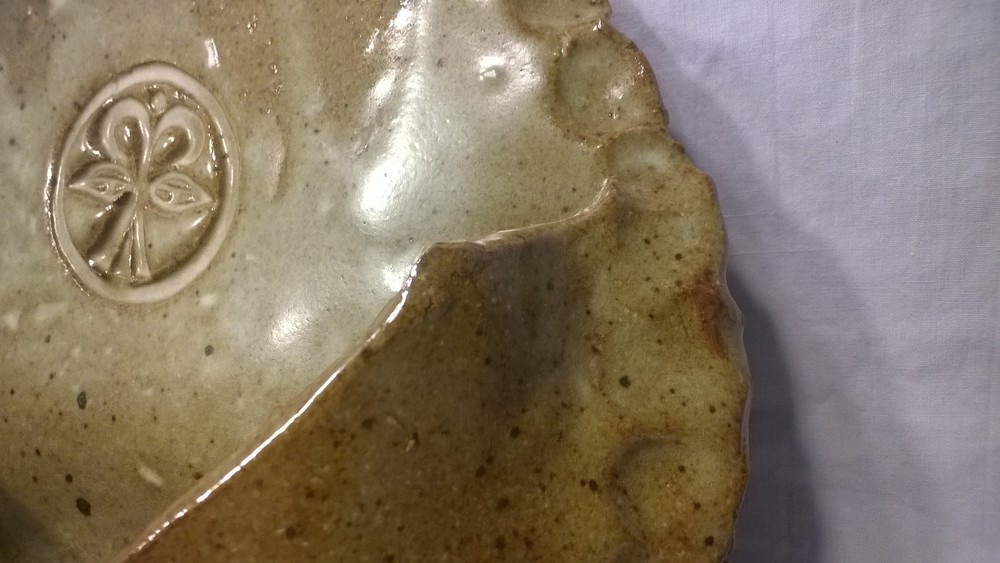 Ceramic Clay Handmade WALL POCKET signed & dated ANGLE 74 Studio Art Project