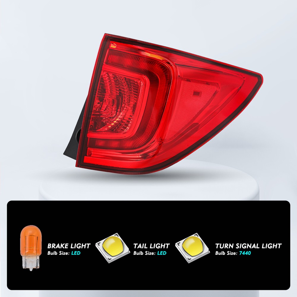 For 2016 2017 2018 Honda Pilot Rear Outer Right Side Tail Light Brake Lamp