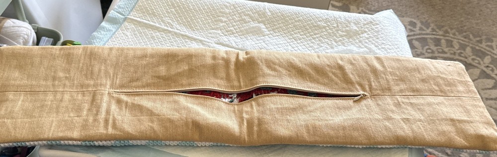 Handmade Needlepoint Dachshund Pillowcase 30x8”