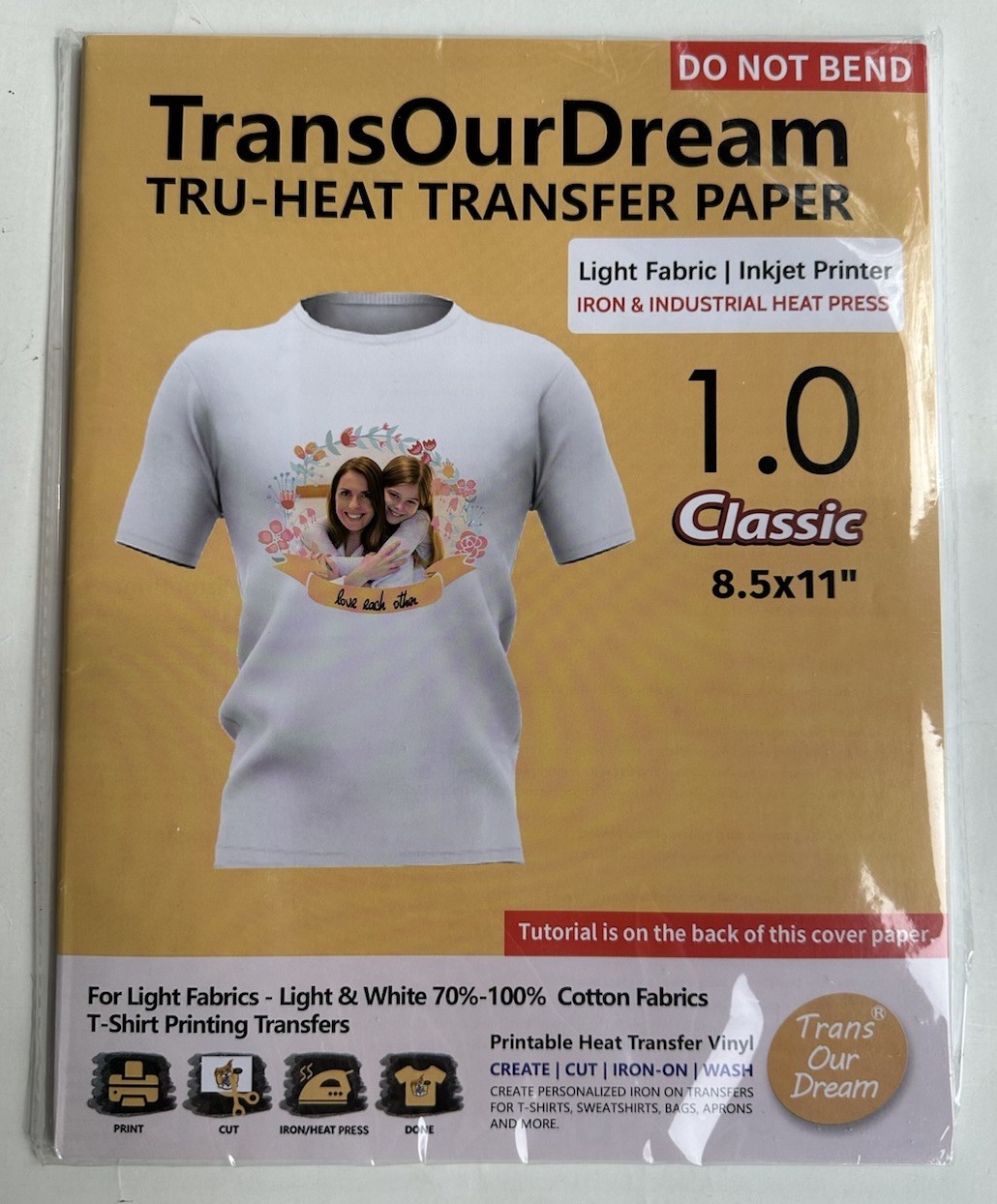 NEW Transourdream Heat Transfer Paper for T Shirts 20 Sheets 8.5X11" Printable