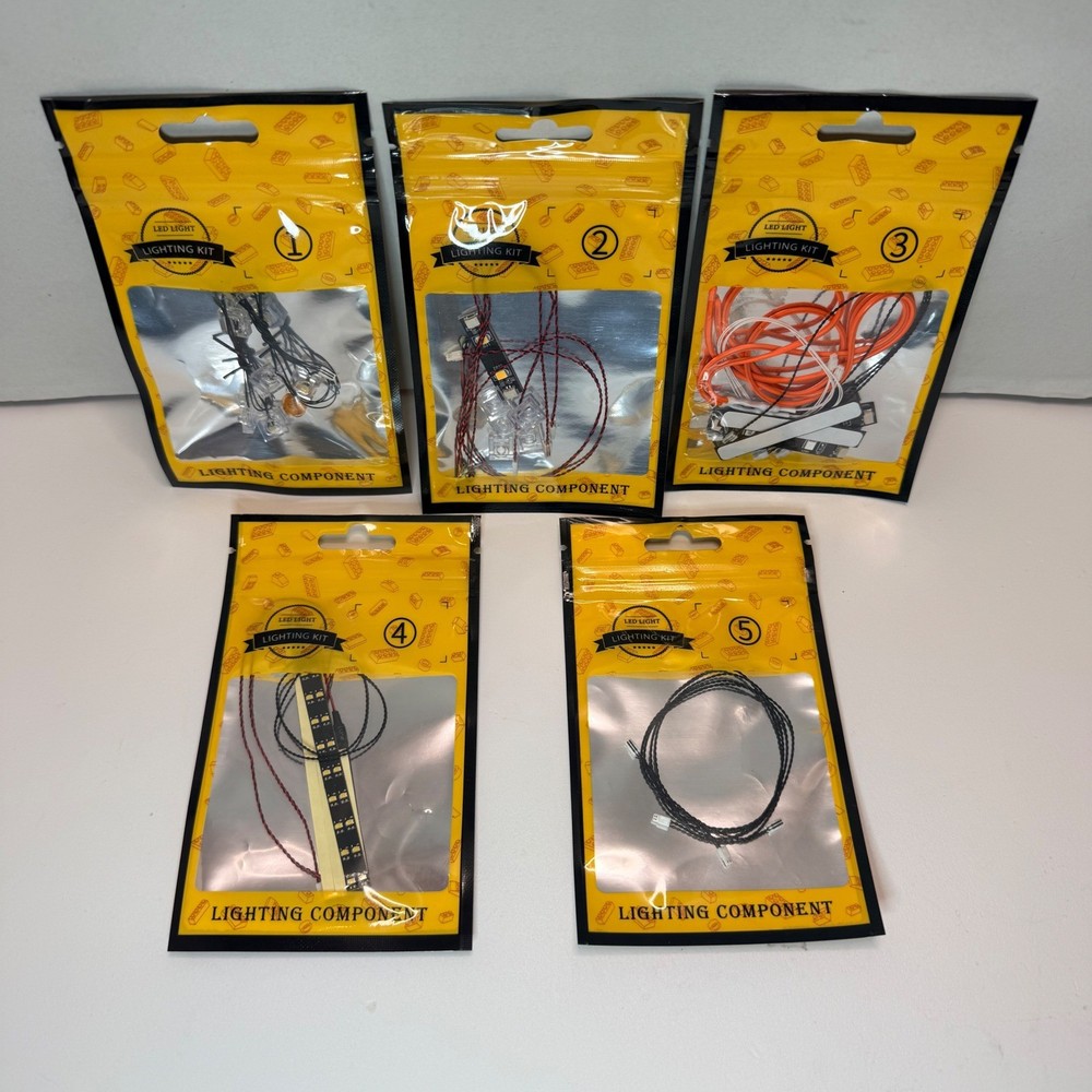 Lets Light Up Brick World 5 Pack LED Lighting Components for Building Blocks