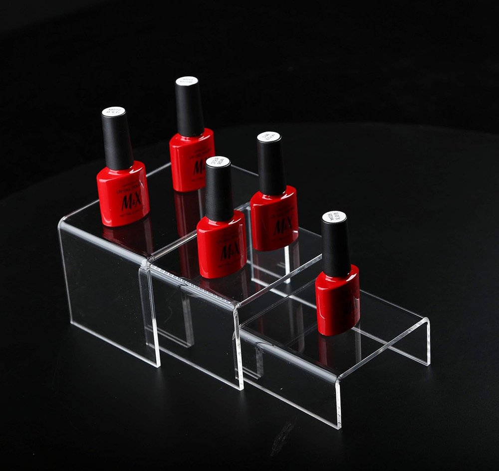 6 -Piece Strong Clear Acrylic Rectangular Riser for Retail, Shelf Showcase Fixtu