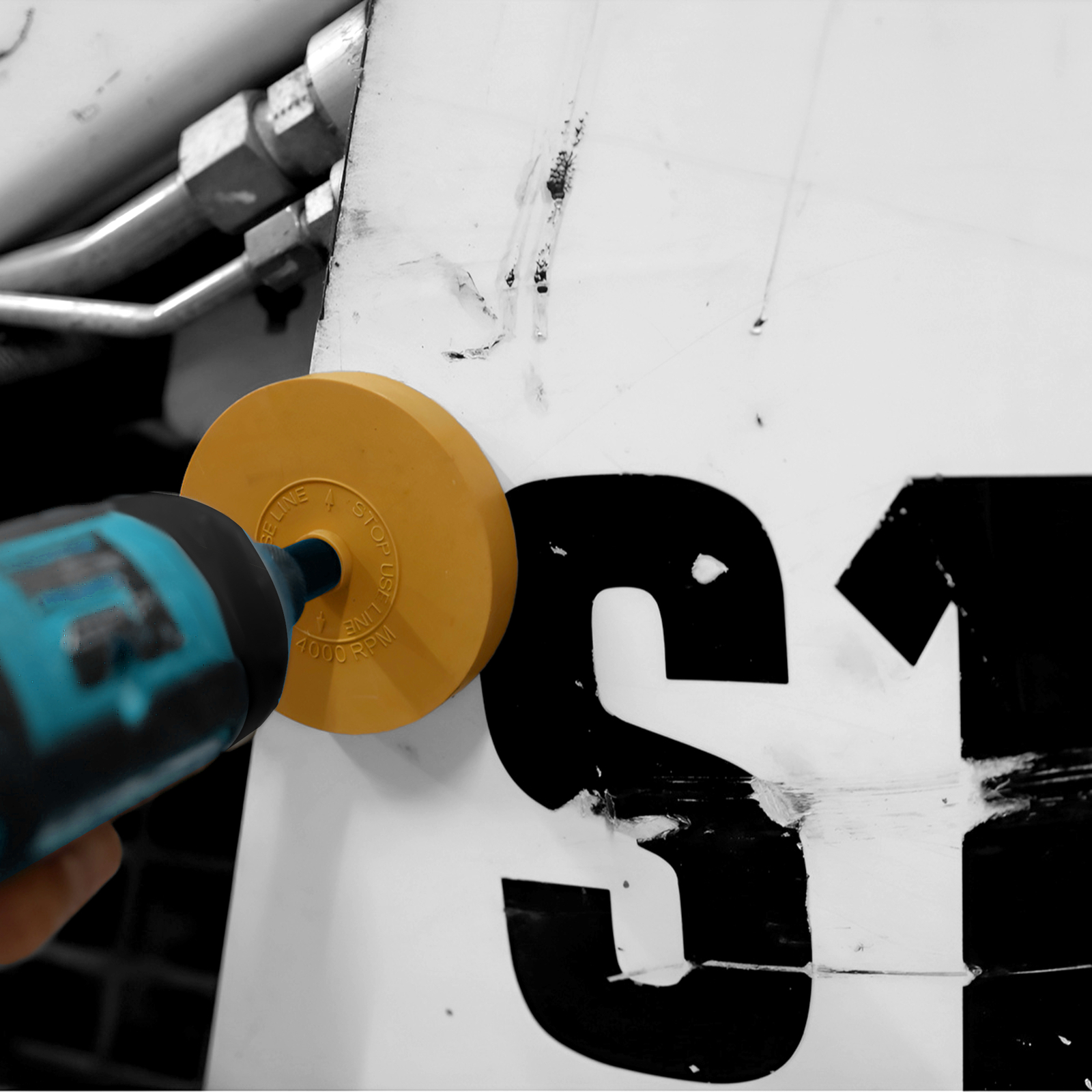 Decal Rubber Eraser Wheel Adhesive Pinstripe Sticker Remover with Drill Adapter