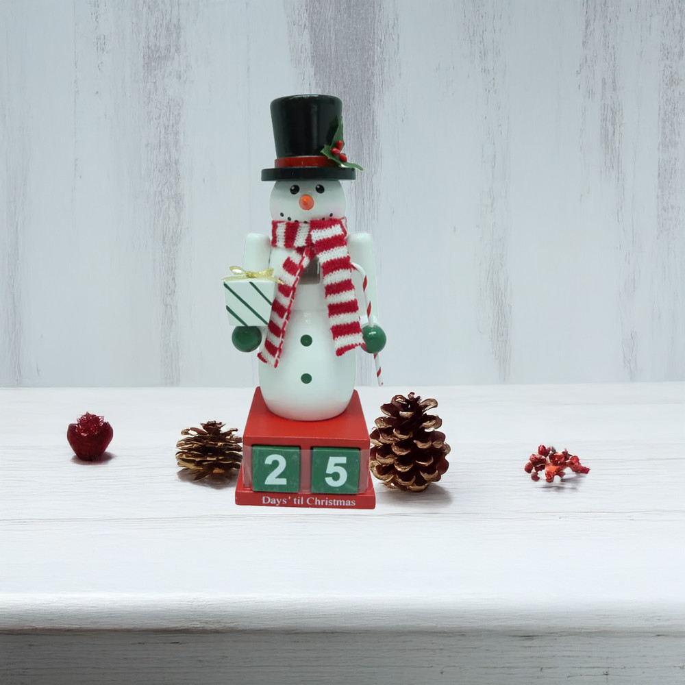 St. Nicholas Square Wood Nutcracker Countdown Decor - Snowman Design