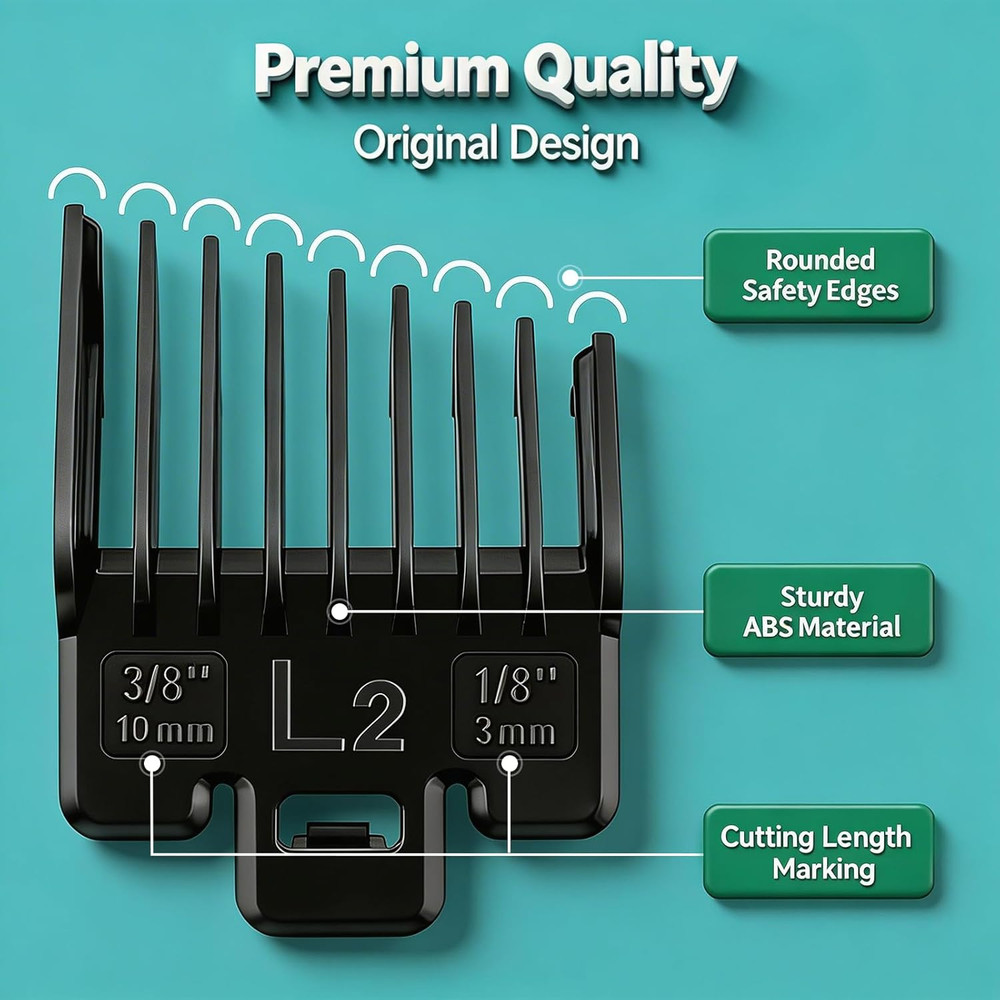 Fade Guide Set Compatible with Most Wahl Clippers, Taper Guards Replacement 4...