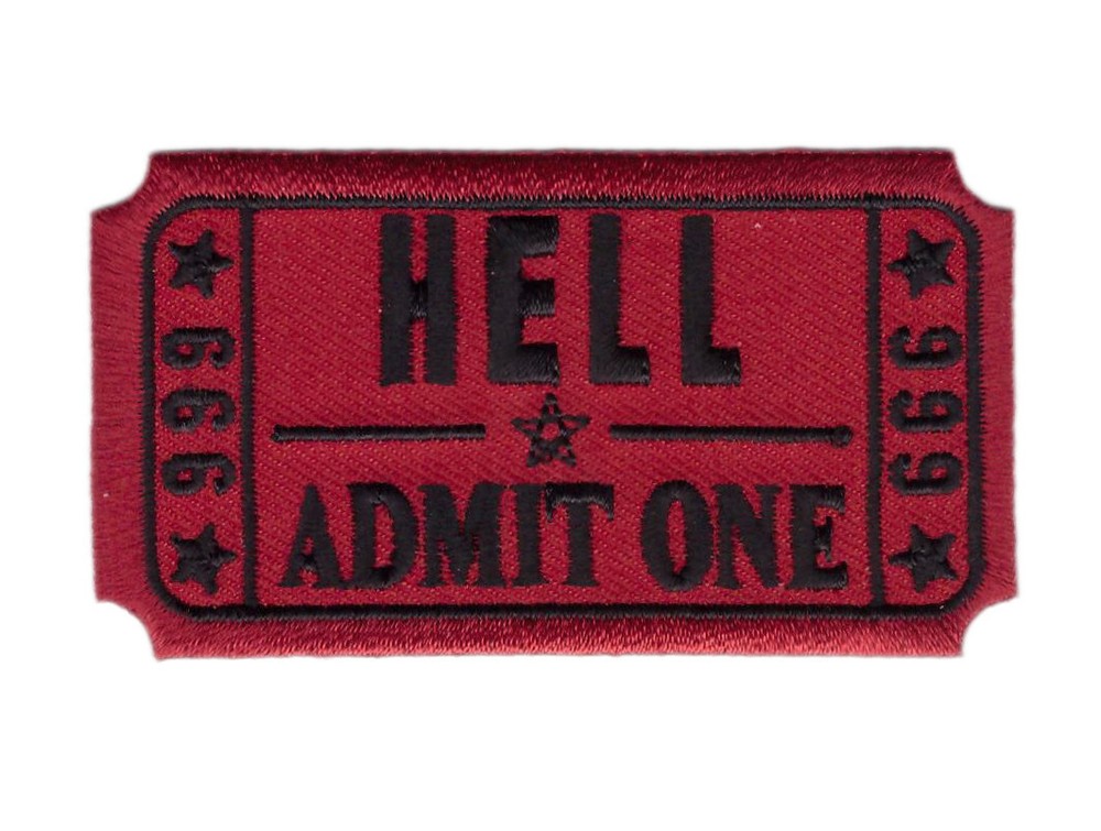 Ticket To Hell Pentagram Patch for VELCRO® BRAND Hook Fasteners