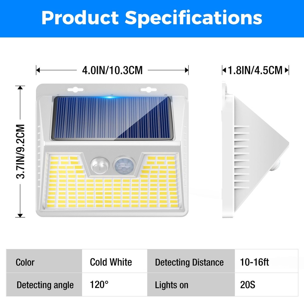 Solar Lights Outdoor Waterproof, 6Pack 140LED Bright Motion Sensor Security L...