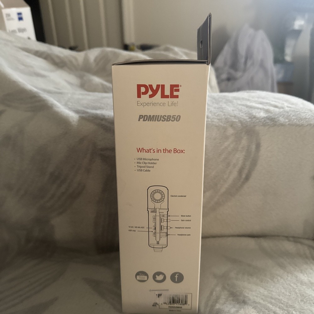 Pyle USB Plug & Play Computer Microphone, For Podcast Gaming & Streaming, Black