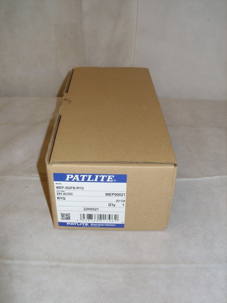 Patlite - Visual Warning Device Automation Light Stack WEP-302FB-RYG *NOS*