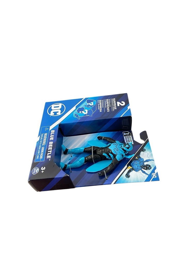 DC Spin Master Blue Beetle 4" Figure With 2 Surprise Accessories
