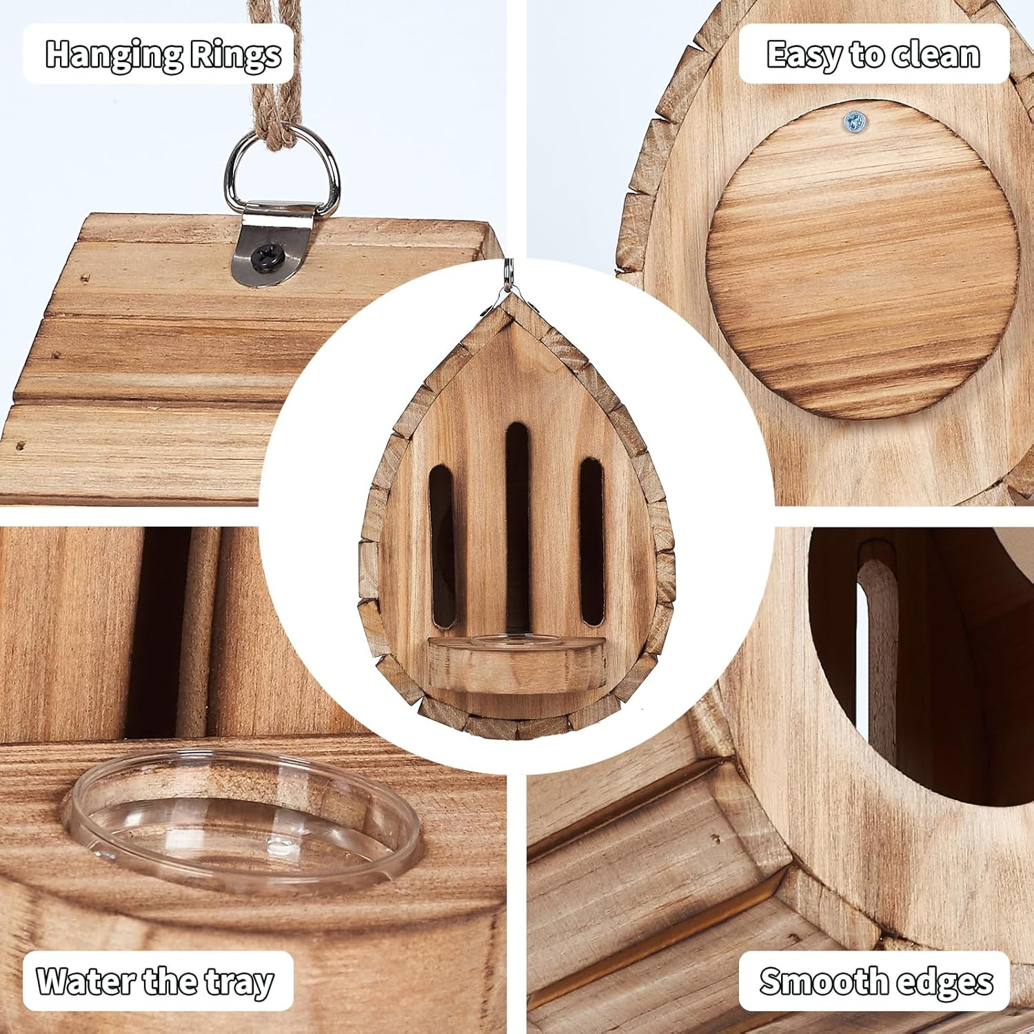 Butterfly House Feeder Wooden Butterfly Habitat Garden Pollinator Shelter