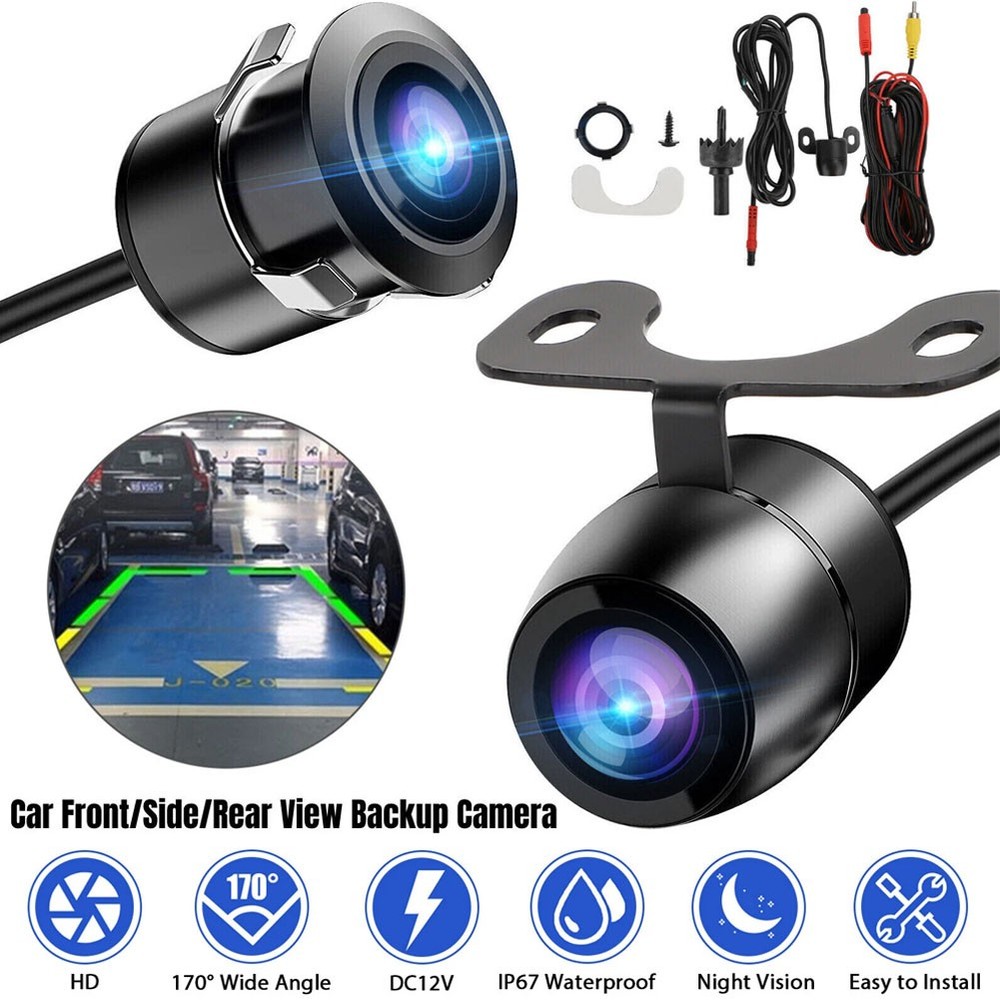 Backup Camera Flush Mount 170° Car Rear/Side/Front View Camera Night Vision