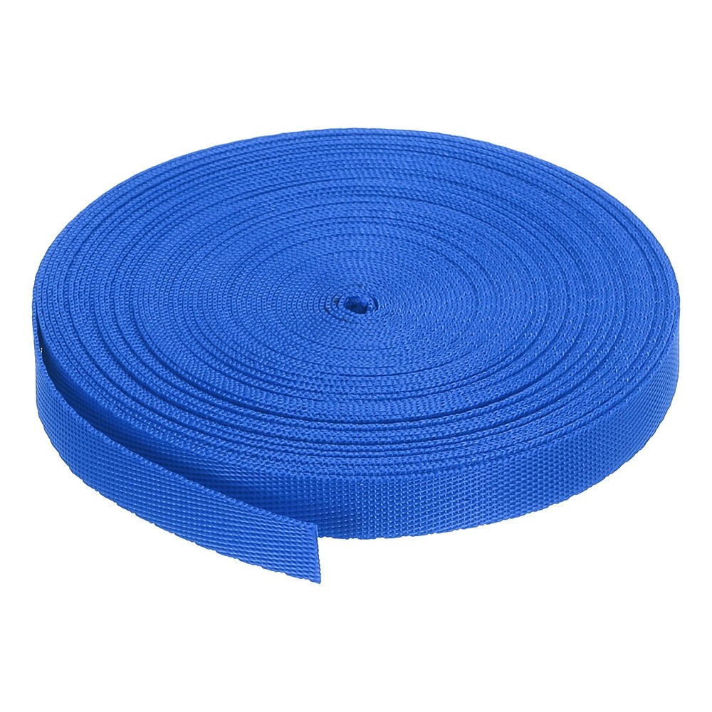 Flat Nylon Webbing Strap 3/8 Inch 10 Yards Blue for Backpack