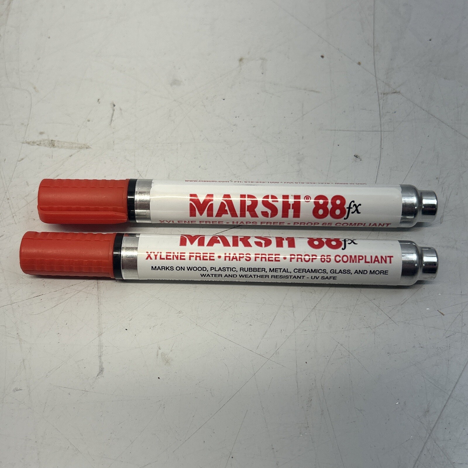 Paint Marsh 88fx Industrial Marker 2pc Originals red  Xylene Free Solvent 2 Pack