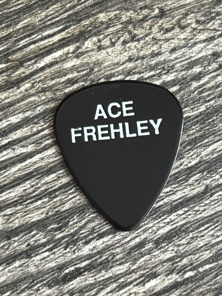 Kiss Guitar Pick ACE FREHLEY Trouble Walkin Concert Tour Black White Vintage
