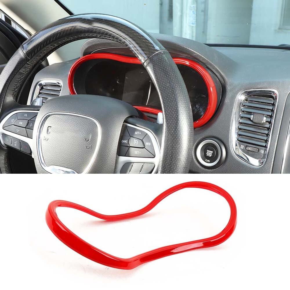 Dashboard Instrument Box Ring Trim Frame Cover Decor Red For Dodge Durango 2011+