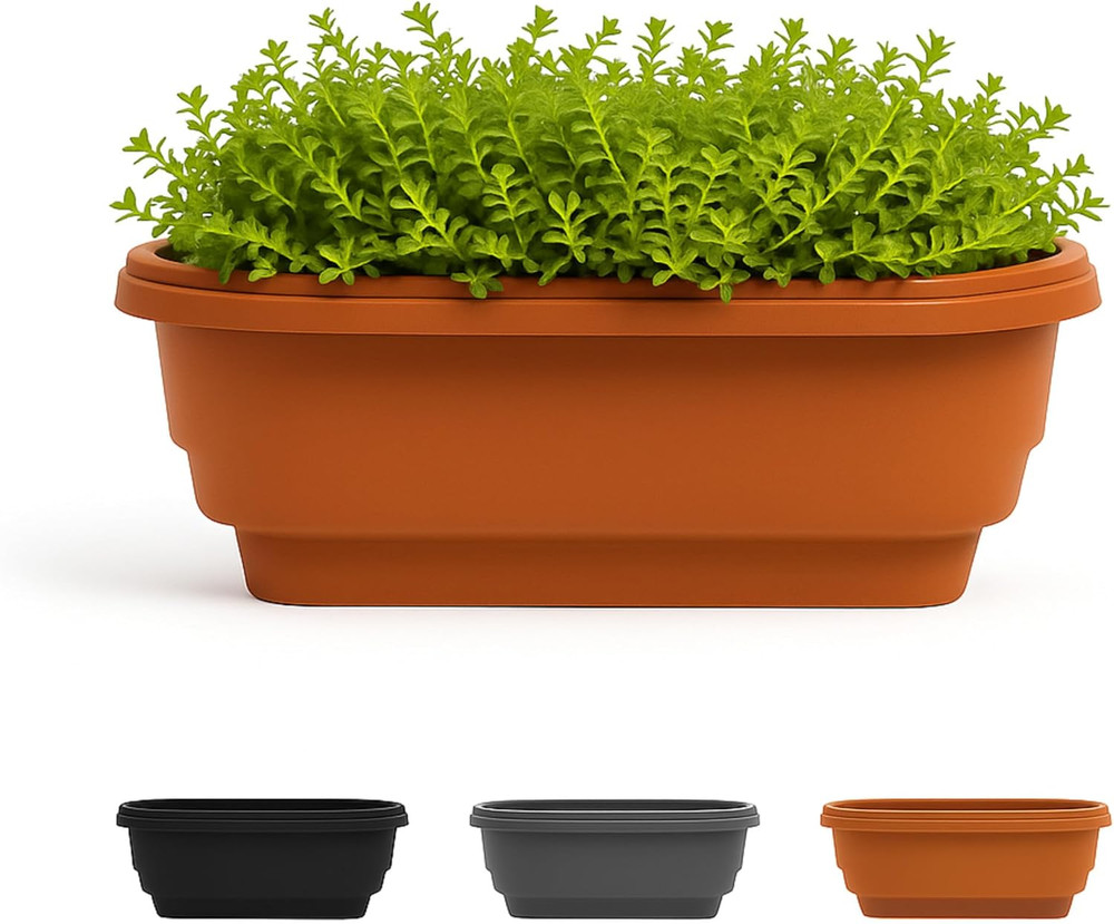 Bloem Deck Balcony Rail Planter: 24" - Terra Cotta